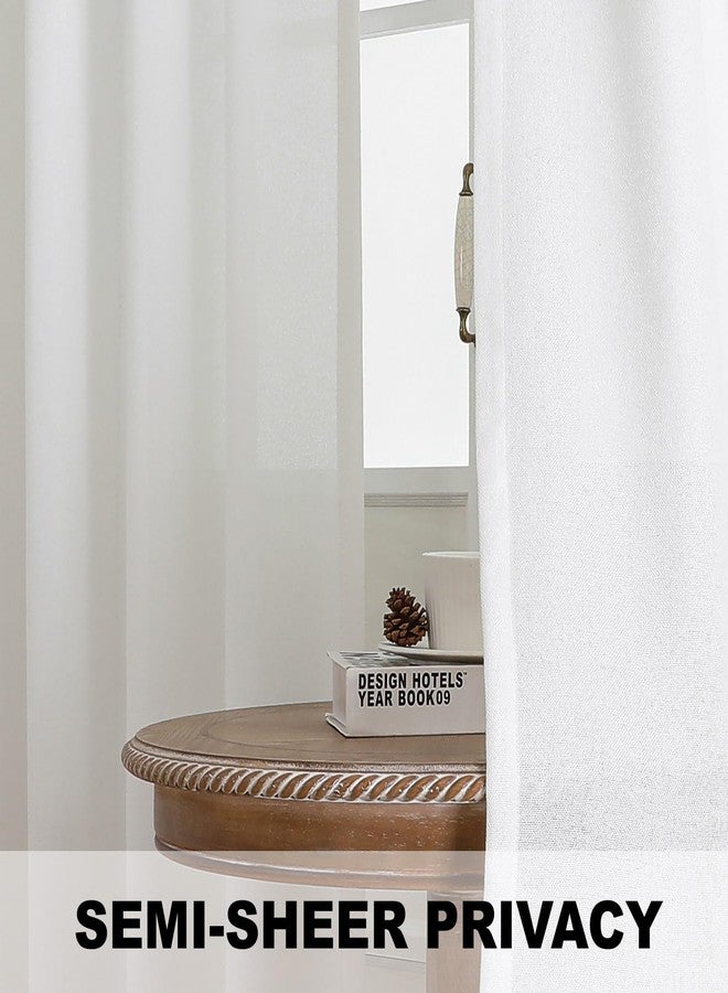 Flyfun Lightweight Linen Curtains 108 Inch Long 2 Panels - Semi Sheer, Light Filtering, Rod Pocket, Linen Curtains for Living Room, 52W x 108L - Image 4